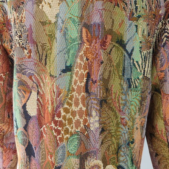 Hill Country Clothiers  Tapestry Jungle Animals BOHO Vintage Blazer Lined Jacket - Picture 4 of 6